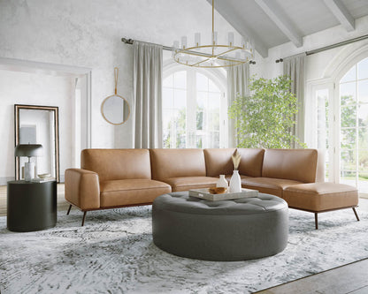 Brandi Sofa Chaise - RAF - Camel Leather