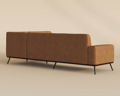 Brandi Sofa Chaise - RAF - Camel Leather