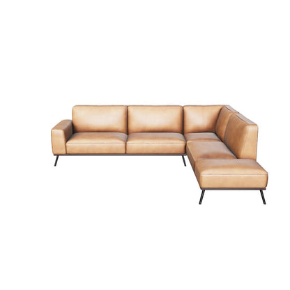 Brandi Sofa Chaise - RAF - Camel Leather