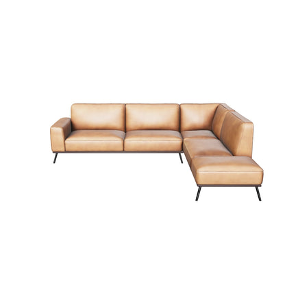 Brandi Sofa Chaise - RAF - Camel Leather