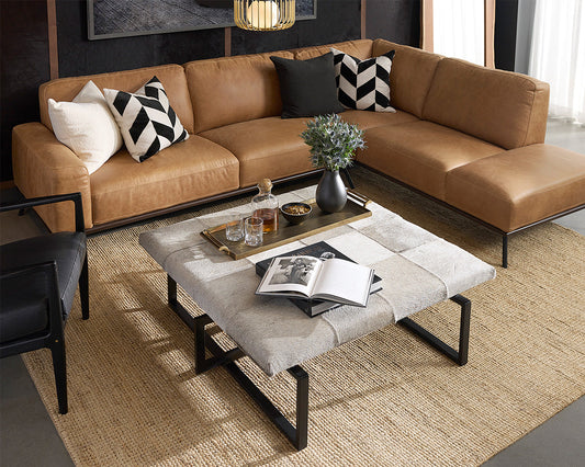 Brandi Sofa Chaise - RAF - Camel Leather