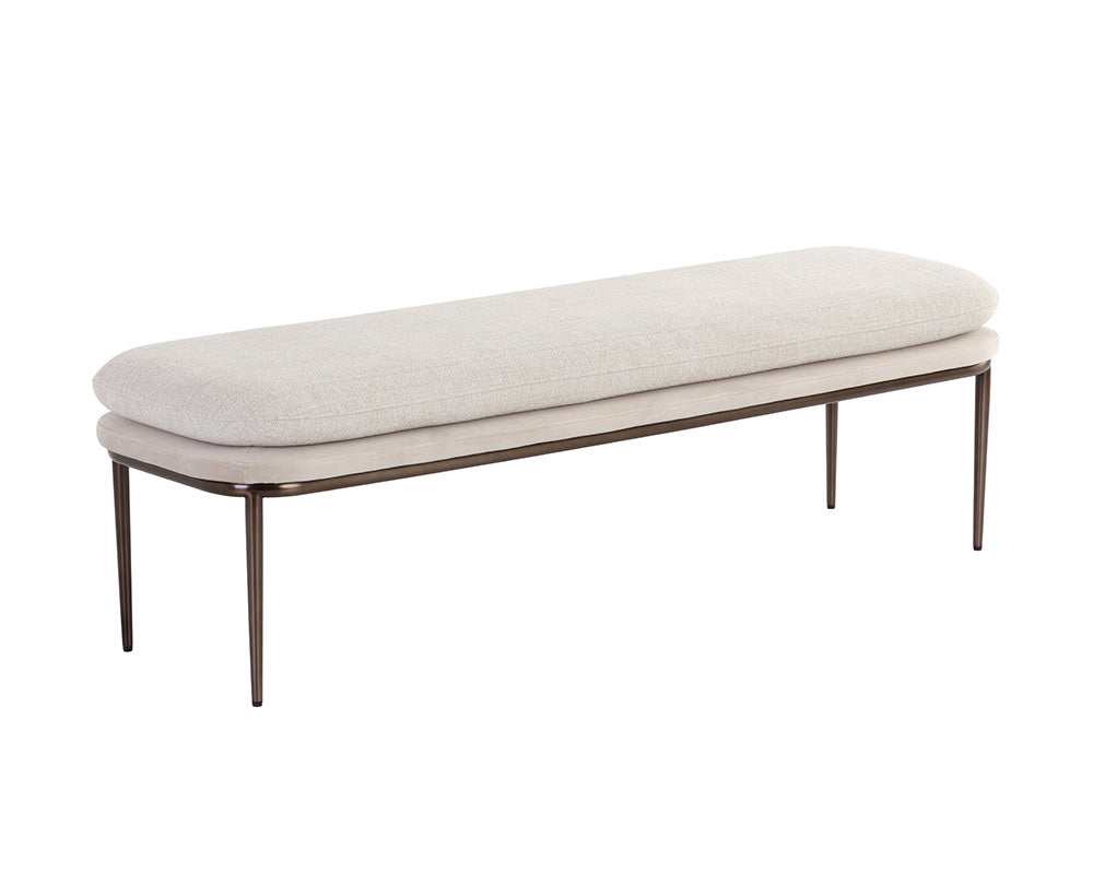 Koffi Bench - Dark Bronze - Chacha Cream / Meg Taupe