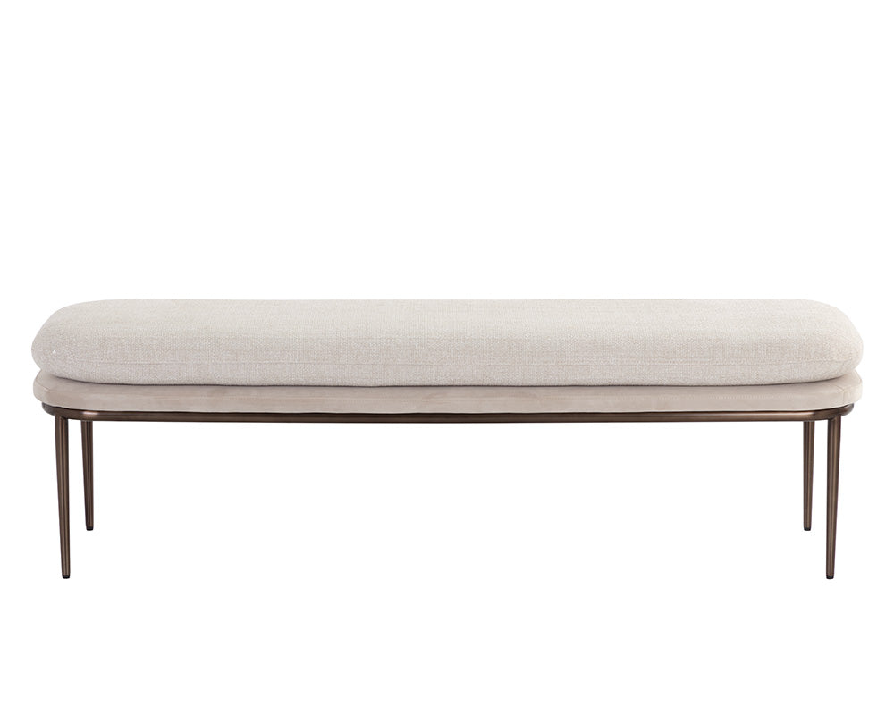 Koffi Bench - Dark Bronze - Chacha Cream / Meg Taupe