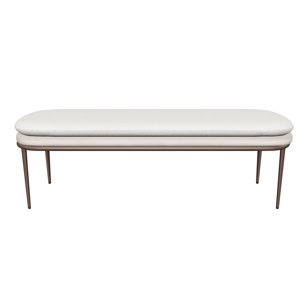 Koffi Bench - Dark Bronze - Chacha Cream / Meg Taupe