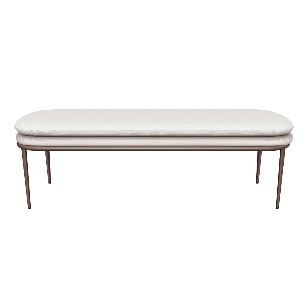 Koffi Bench - Dark Bronze - Chacha Cream / Meg Taupe