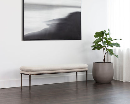 Koffi Bench - Dark Bronze - Chacha Cream / Meg Taupe