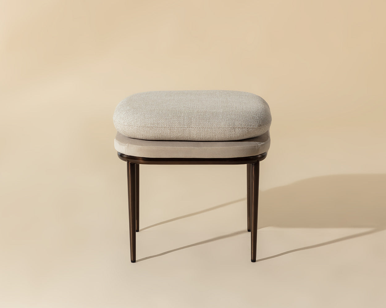 Koffi Stool - Dark Bronze - Chacha Cream / Meg Taupe