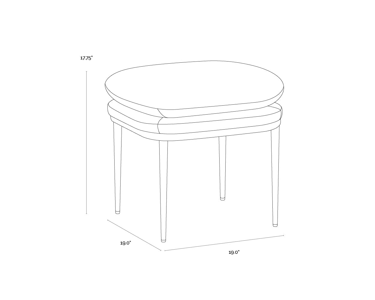 Koffi Stool - Dark Bronze - Chacha Cream / Meg Taupe