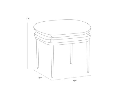 Koffi Stool - Dark Bronze - Chacha Cream / Meg Taupe