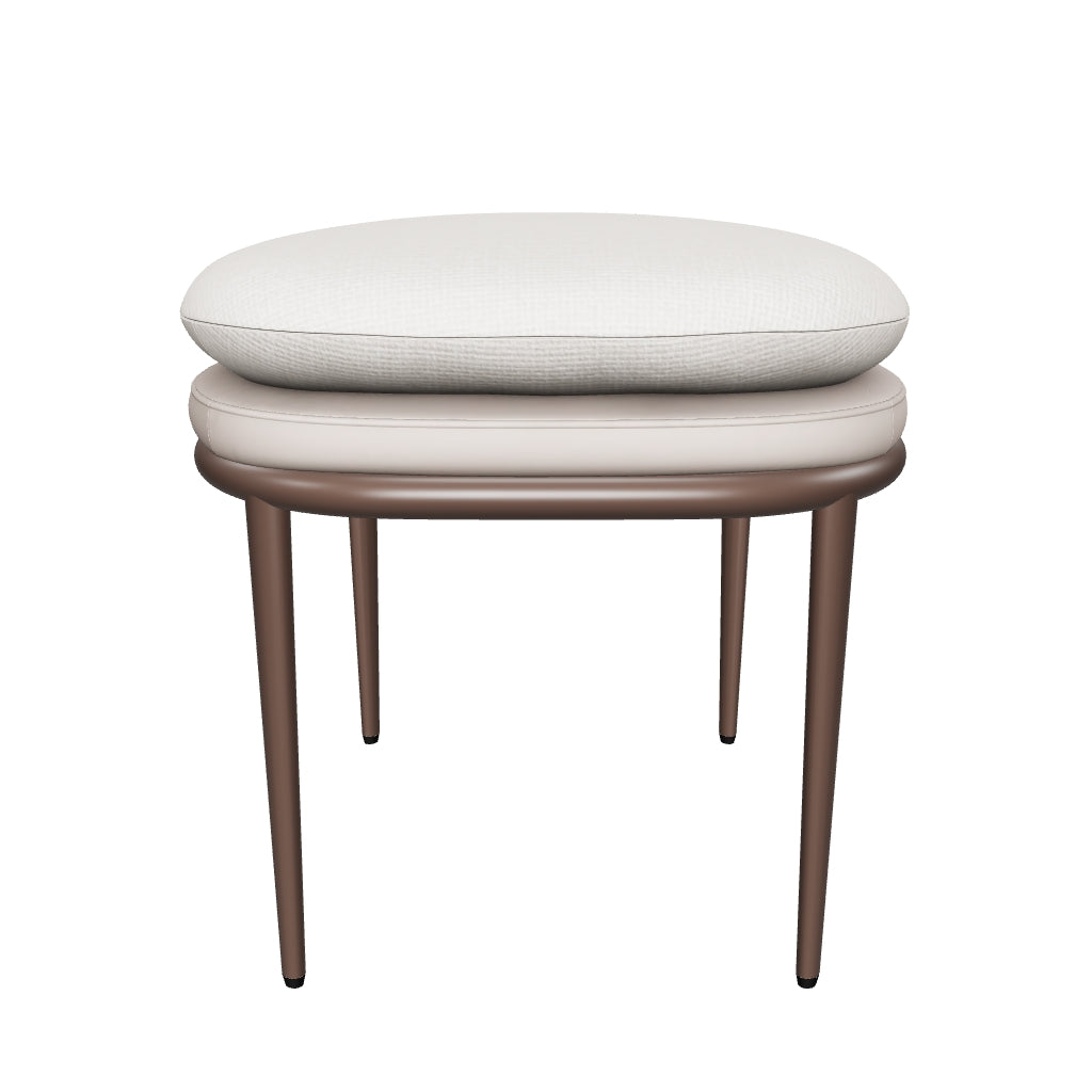 Koffi Stool - Dark Bronze - Chacha Cream / Meg Taupe