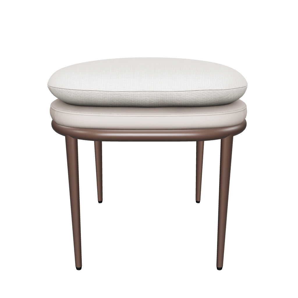 Koffi Stool - Dark Bronze - Chacha Cream / Meg Taupe