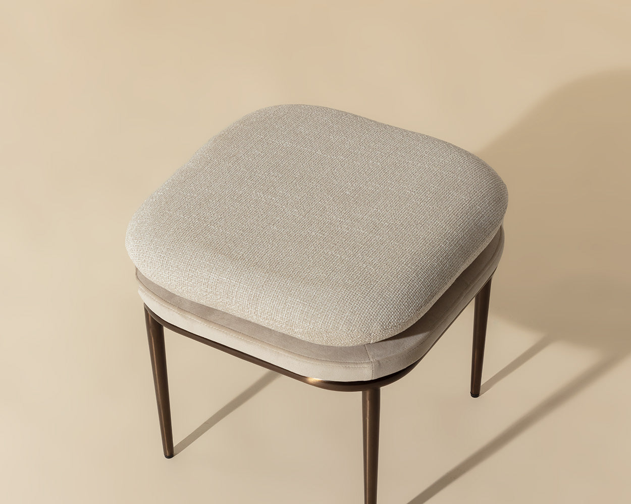 Koffi Stool - Dark Bronze - Chacha Cream / Meg Taupe