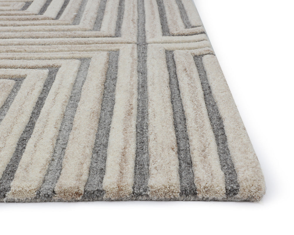 Oslow Hand-Tufted Rug - Beige / Grey