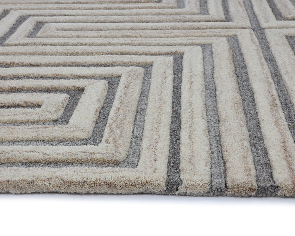 Oslow Hand-Tufted Rug - Beige / Grey
