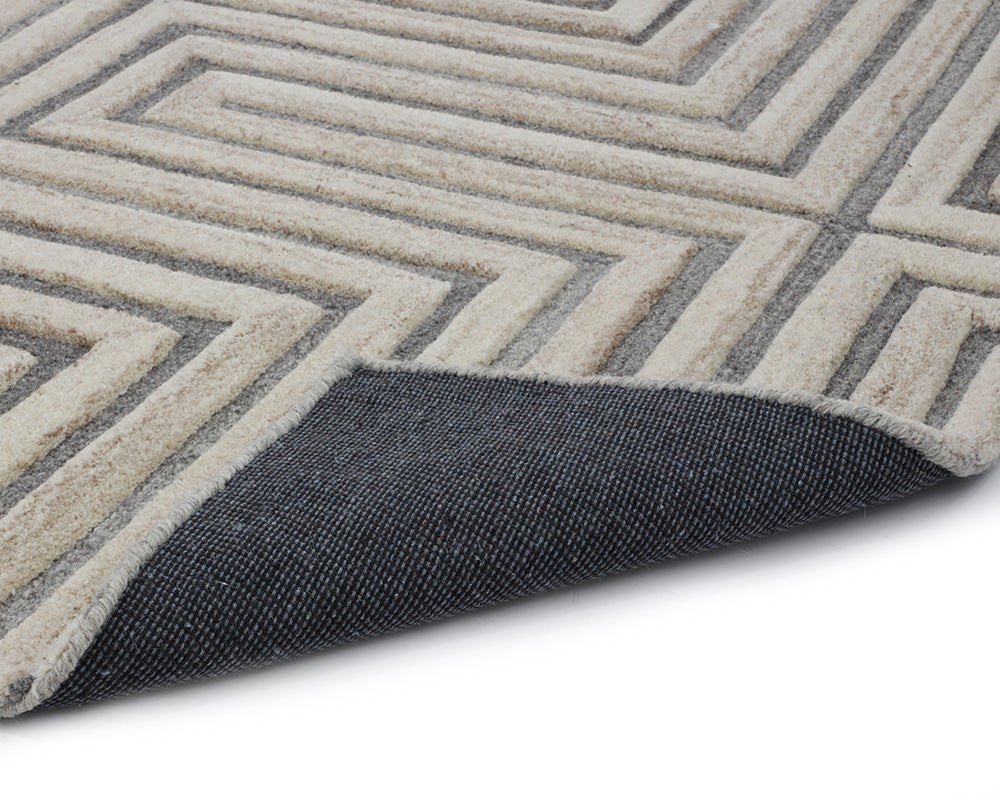 Oslow Hand-Tufted Rug - Beige / Grey