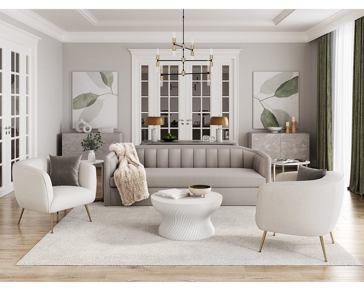 Calais Hand-Tufted Rug - Oatmeal / Grey