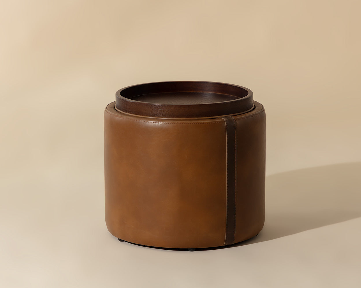 Borelli Storage Ottoman - Tobacco Tan / Autumn Chestnut