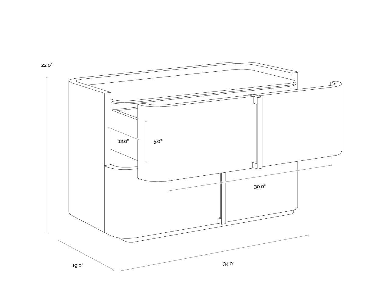 Jamille Nightstand - Large - Cream