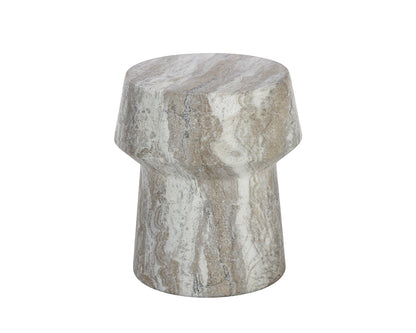 Brie End Table - Marble Look - Sand