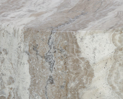 Brie End Table - Marble Look - Sand