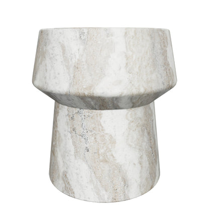 Brie End Table - Marble Look - Sand