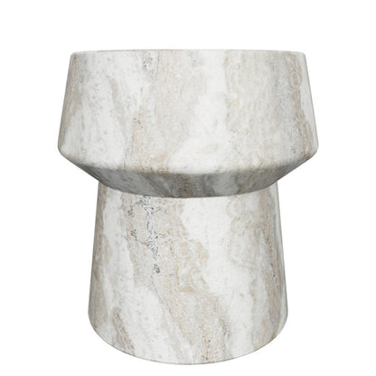 Brie End Table - Marble Look - Sand