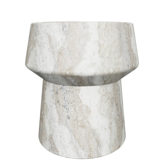 Brie End Table - Marble Look - Sand