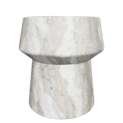 Brie End Table - Marble Look - Sand