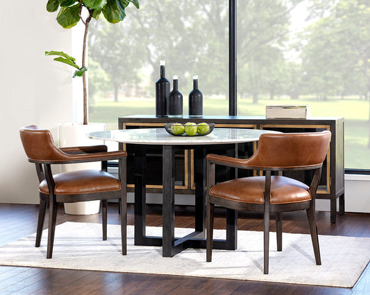 Brylea Dining Armchair - Brown - Shalimar Tobacco Leather
