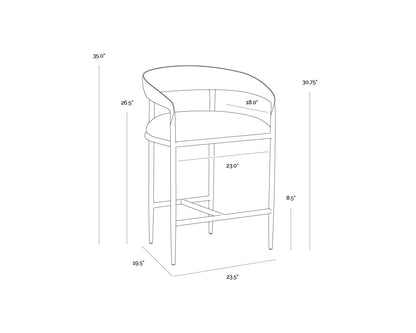 Zanatta Counter Stool - Zenith Taupe Grey
