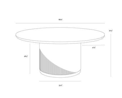 Kalla Dining Table - Round - Rustic Oak