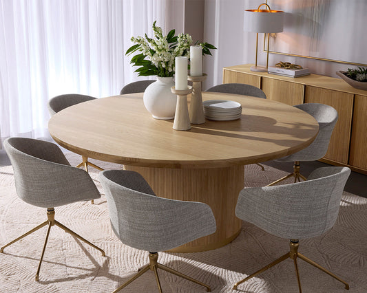 Kalla Dining Table - Round - Rustic Oak
