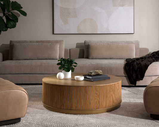 Kalla Coffee Table - Round - Rustic Oak