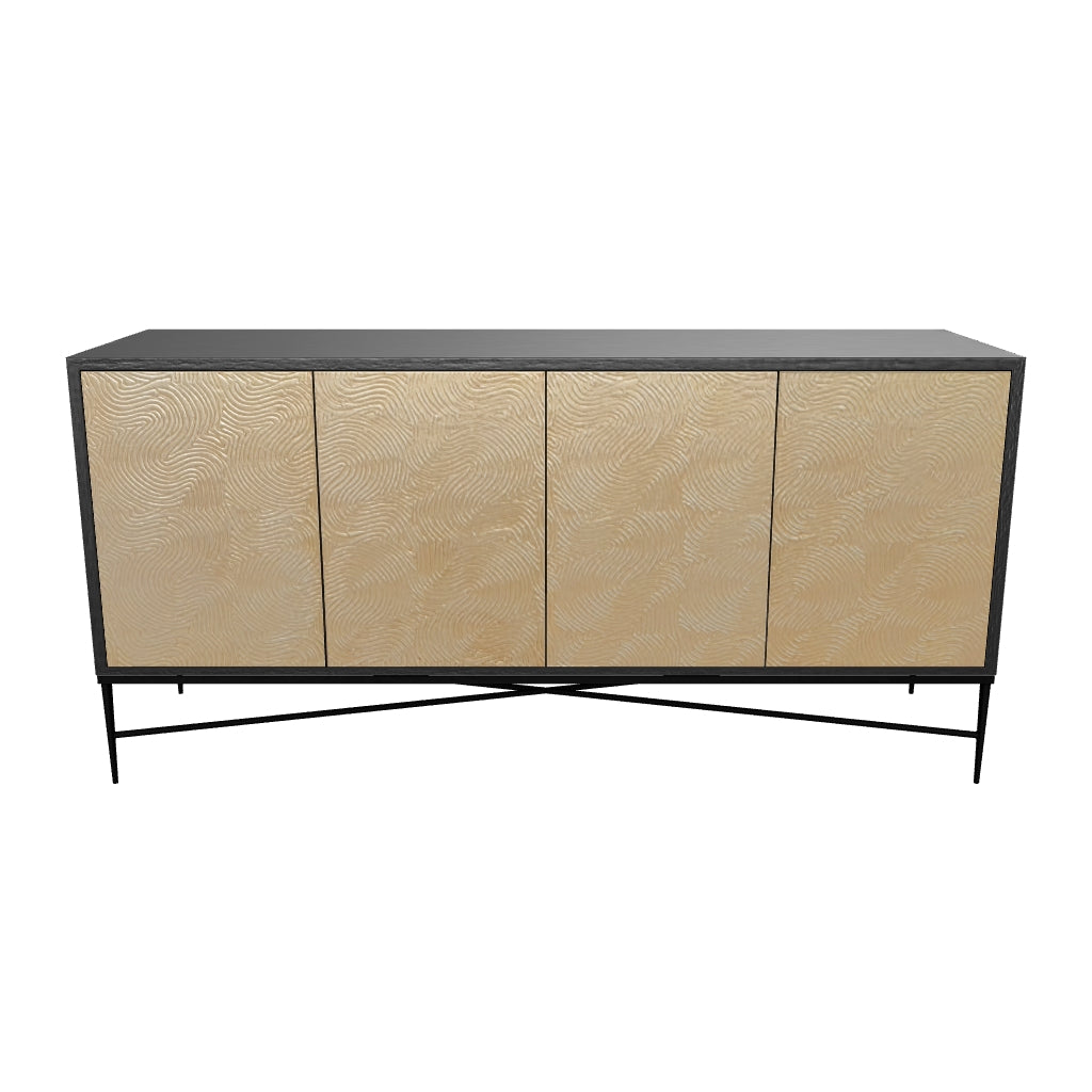 Algarve Sideboard - Black / Champagne Gold