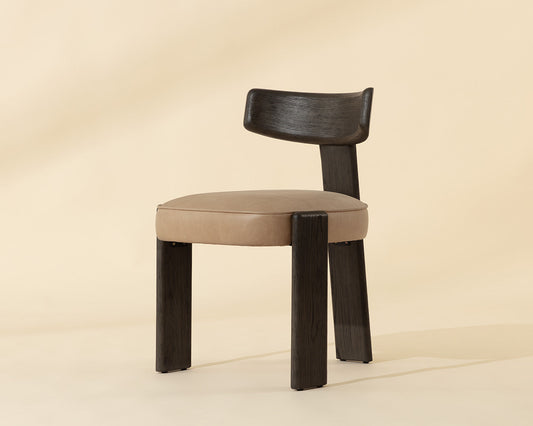 Horton Dining Chair - Dark Brown - Sahara Sand Leather