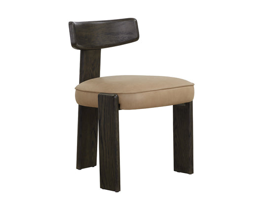 Horton Dining Chair - Dark Brown - Sahara Sand Leather