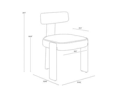 Horton Dining Chair - Dark Brown - Sahara Sand Leather