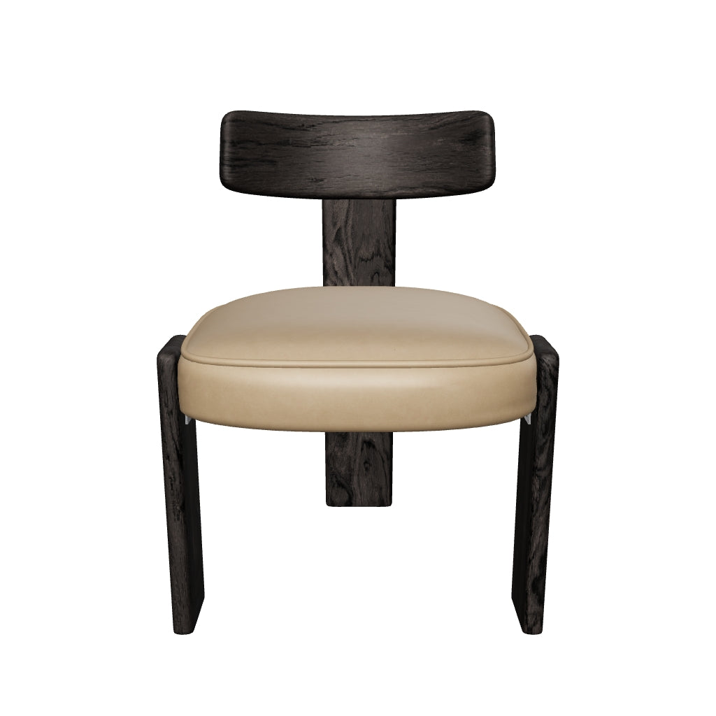 Horton Dining Chair - Dark Brown - Sahara Sand Leather