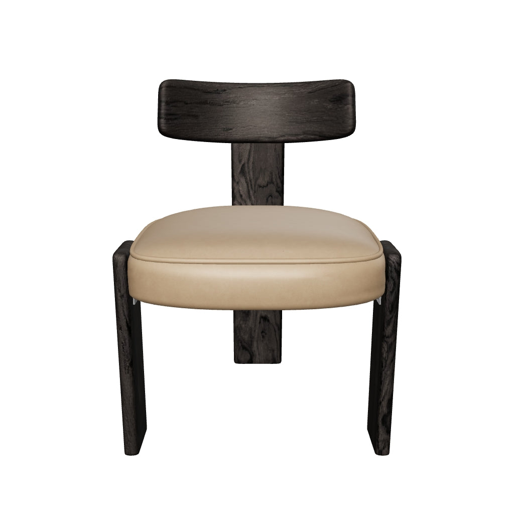 Horton Dining Chair - Dark Brown - Sahara Sand Leather