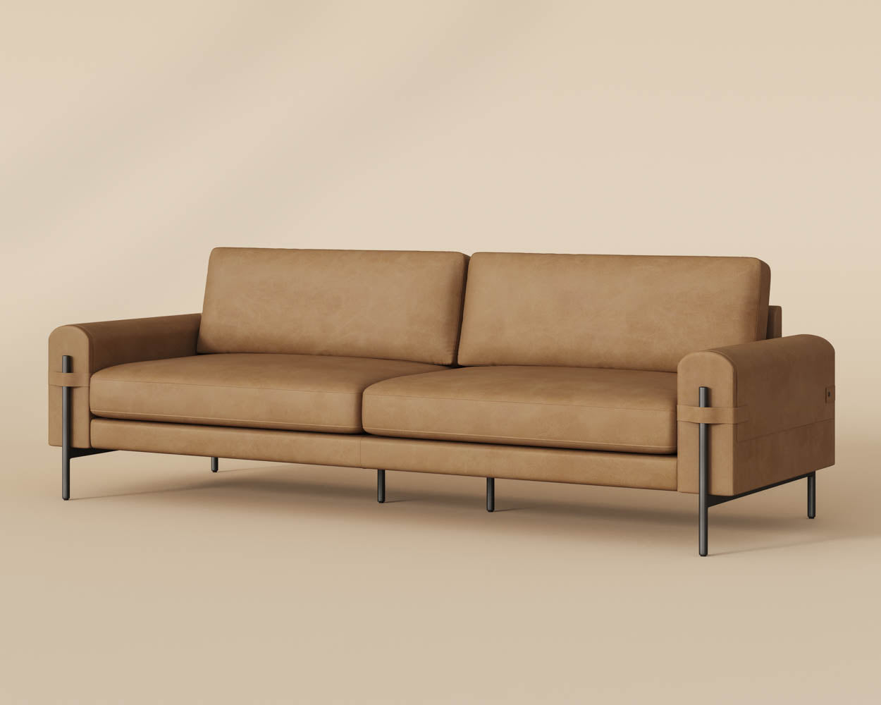 Camus Sofa - Ludlow Sesame Leather
