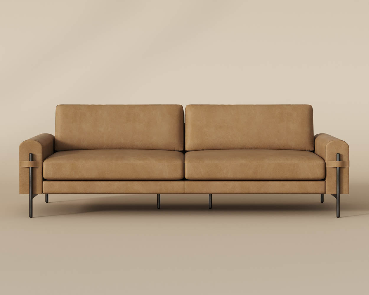 Camus Sofa - Ludlow Sesame Leather