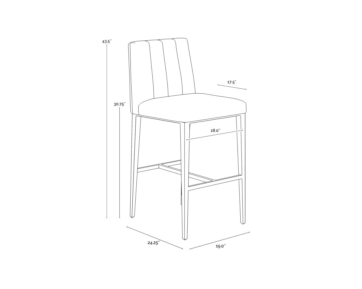 Wilbur Barstool - Milliken Cognac