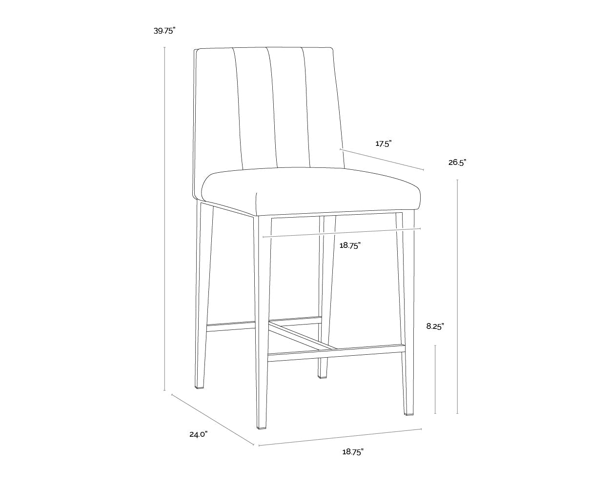 Wilbur Counter Stool - Milliken Cognac