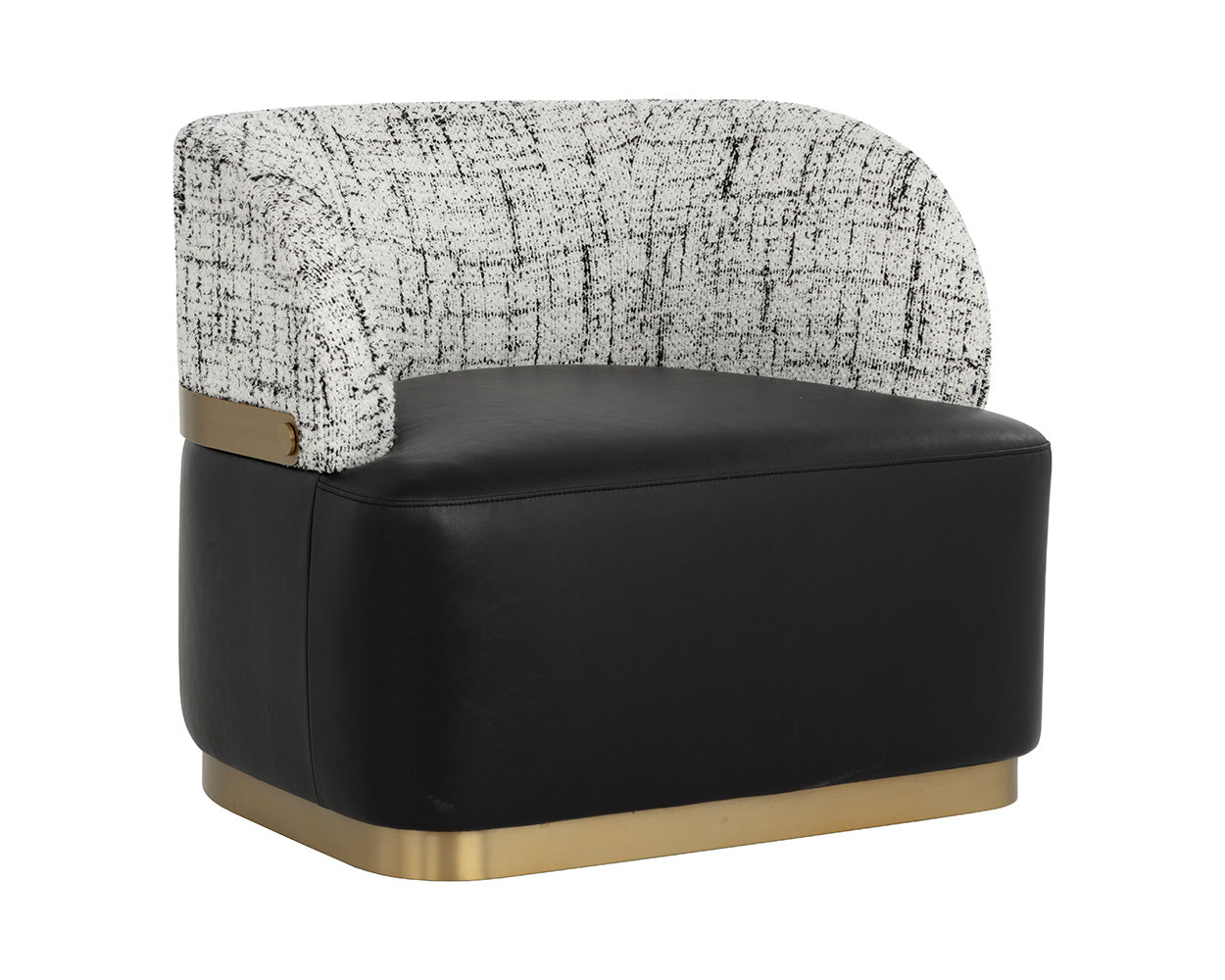 Brinda Swivel Lounge Chair - Bravo Black / Halton Birch