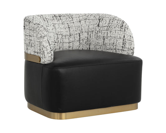 Brinda Swivel Lounge Chair - Bravo Black / Halton Birch