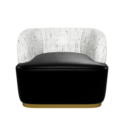 Brinda Swivel Lounge Chair - Bravo Black / Halton Birch