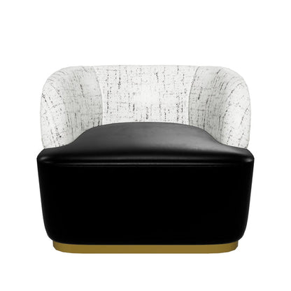 Brinda Swivel Lounge Chair - Bravo Black / Halton Birch