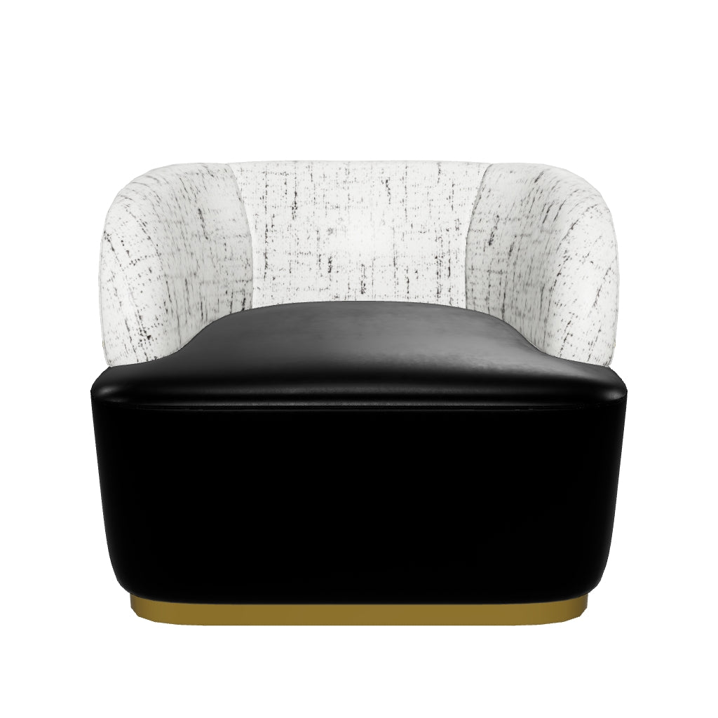 Brinda Swivel Lounge Chair - Bravo Black / Halton Birch