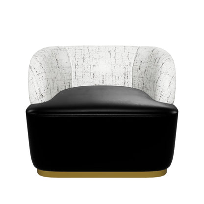 Brinda Swivel Lounge Chair - Bravo Black / Halton Birch