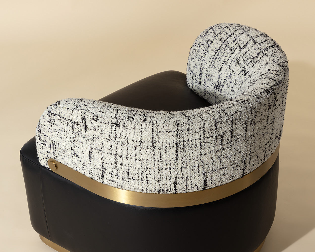 Brinda Swivel Lounge Chair - Bravo Black / Halton Birch